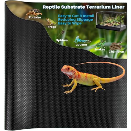 MAQIHAN Reptilien-Substratmatte für Reptilien, Terrarium, Bartdrache, Tankmatte, Reptilien-Tankauskleidung, Zubehör, Substrat für Leopard, Gecko, Schlange, Schildkröte, Gecko, Eidechse (schwarz), 1,8 von MAQIHAN