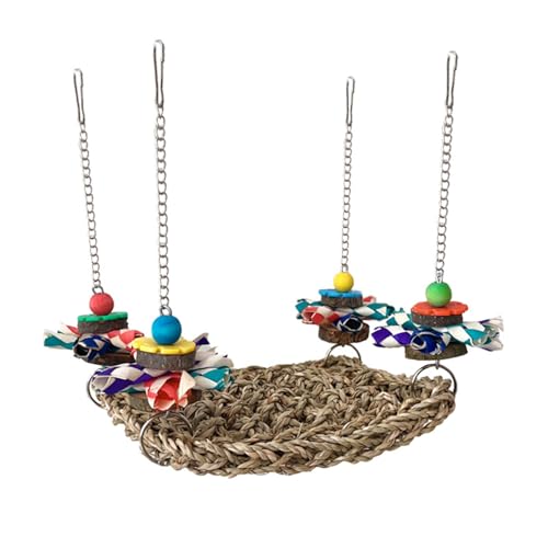 Bunte Vogel-Spielzeug, Kauschaukel, Sitzstange, natürliches Gras, Futtersuche, Zubehör für Papageien, Käfig, Unterhaltungsspielzeug Bunte Vogel-Spielzeug, Kauschaukel, Sitzstange, natürliches Gras, Futtersuche, Zubehör für Papageien, Käfig, Unterhaltungsspielzeug von MARCBUSE