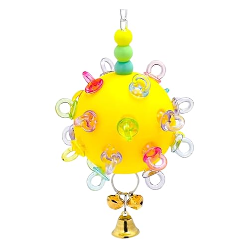 MARCBUSE Lebhafte Farbinteraktion Papageien-Kauspielzeug mit Glocken zum Aufhängen, kaubarer Ball für Vögel, Stressreduzierung, geistige Stimulation, Kauspielzeug für Langeweile MARCBUSE Lebhafte Farbinteraktion Papageien-Kauspielzeug mit Glocken zum Aufhängen, kaubarer Ball für Vögel, Stressreduzierung, geistige Stimulation, Kauspielzeug für Langeweile von MARCBUSE