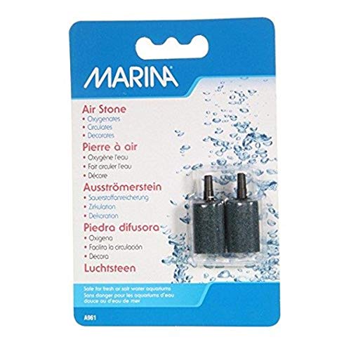 Marina Ausströmerstein zur Sauerstoffzufuhr für Aquarien, in Kombination mit Durchlüfterpumpen anzuwenden, in Zylinder-Form, 2er Pack von Marina