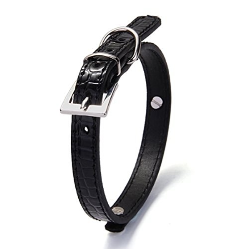 MARKELL Halsband, PU-Leder, für Hunde, Welpen, Tiere, XS, Schwarz von MARKELL