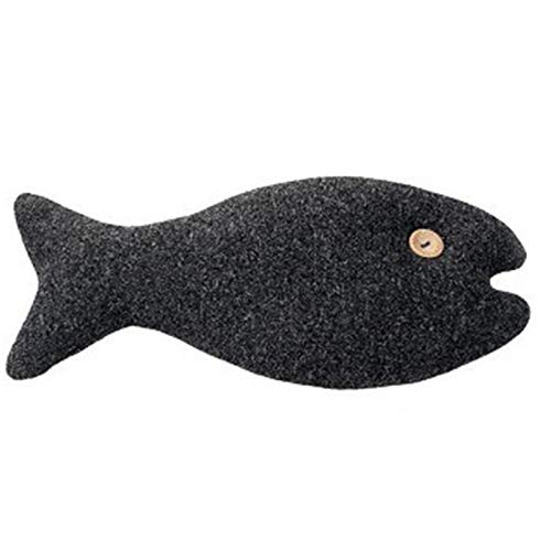 MARKELL Schwarzes Fisch Katzen Minze Spielzeug Lustige Katze Spielzeug Simulation Fisch Katze Kissen BestäNdiges Backen Zahn Spielzeug 30X13Cm von MARKELL