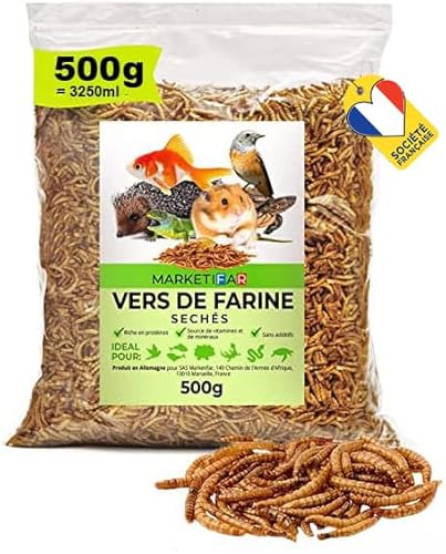 Mehlwürmer Getrocknet 160g = 1L – Insekten Snack - Ideal als Vogelfutter, Schildkrötenfutter, Fischfutter, Igelfutter und Hamsterfutter Mehlwürmer Getrocknet 160g = 1L – Insekten Snack - Ideal als Vogelfutter, Schildkrötenfutter, Fischfutter, Igelfutter und Hamsterfutter von MARKETIFAR