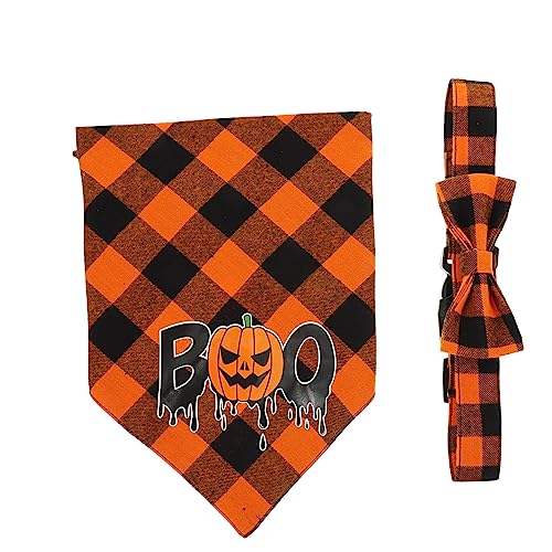 MARMERDO 1 Satz Halloween-dreiecksschal Hundetaschentücher Schals Abreißhalsbänder Für Hunde Orange Party Halloween-katzenlätzchen Katze Lätzchen Hundeschal Kosmetik Welpenbedarf Baumwolle von MARMERDO