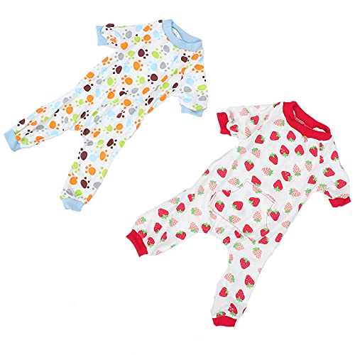 MARMERDO 2St Haustier-Pyjama entzückende Welpenspielanzüge Hundebody aus Baumwolle Schlafanzug für Männer Kinderpyjamas Hunde-Pyjama Mode Hunde Strampler gemütlich Hündchen Freizeitkleidung von MARMERDO