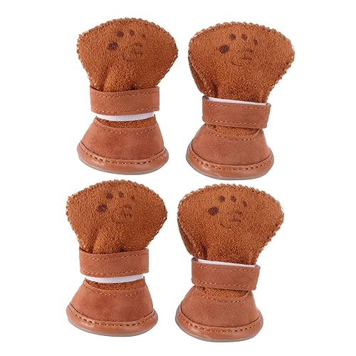 MARMERDO rutschfeste Socken 4 Stück Schuhe Hausschuhe Welpen Hausschuhe Welpensocken Haustier Hund Katzenpfote Welpenschuhe von MARMERDO