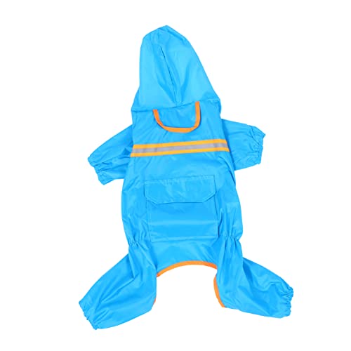 Regenmantel für Haustiere wasserdichte Kleidung für Hunde Warnweste Welpenkleidung Regenponcho Regenjacke Atmungsaktives Hundekostüm Outdoor-Regenmantel mit Kapuze Plane Polyester von MARMERDO