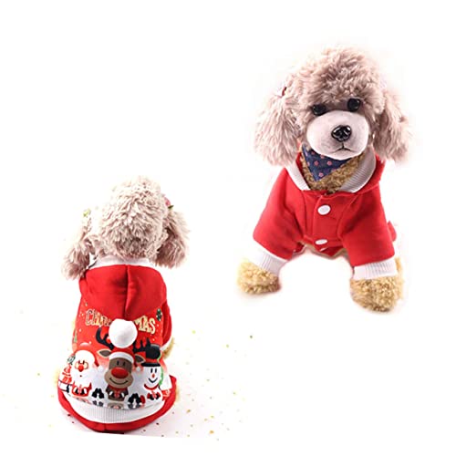 MARMERDO Hunde-Hoodie Weihnachtshundekostüm Weihnachtshund-Hoodie Hundebekleidung Santa Elch Hundekostüm Hundeweihnachtsfeier Hundekleidung Hundemantel Haustier Rot XXL Vierbeinige Kleidung von MARMERDO
