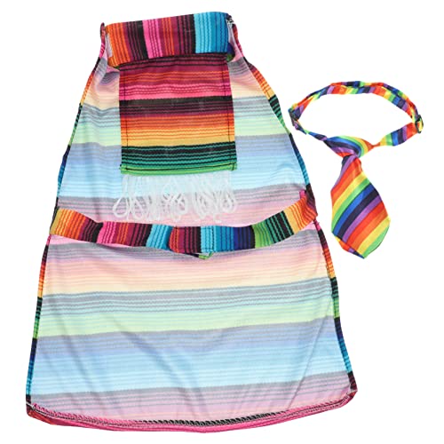 MARMERDO Hunde-Cape-Kleidung Haustierkleidung Mexikanisches Zubehör Mexikanisches Outfit Für Mädchen Hundekleidung Für Mädchen Mädchen-Outfits Kleider Der Hund Poncho Vlies von MARMERDO