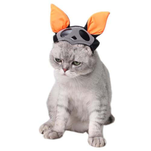 MARMERDO Katze-Fledermaus-Hut Kopfbedeckung Für Hunde Halloween-Fledermaus-Ohr-Hut Hund Kostüm Hut Katze Zaubererhut Katze Halloween-kostüm Hexenhüte Für Hunde Geburtstag Tier Kätzchen von MARMERDO