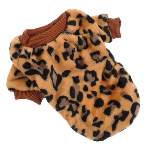 MARMERDO Meerschweinchen-Kleidung Hundepullover Welpenkleidung Hundebekleidung Hundepyjama Leopard Hunde-Outfits Fleece-hundepyjama Warmer Haustierpullover Korallenvlies Jacke Warm Halten von MARMERDO