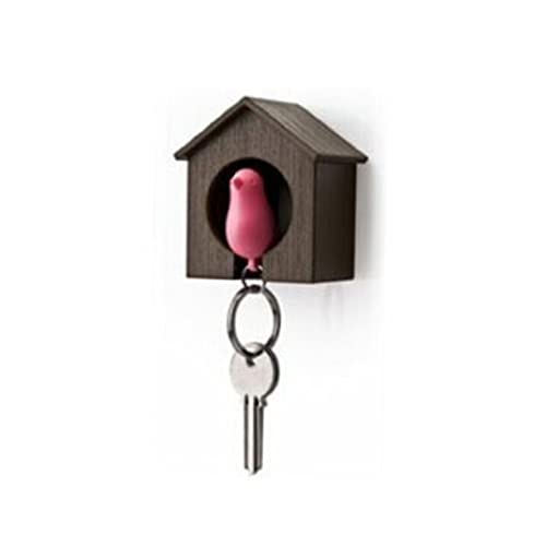 MARMERDO rosa Spatz Schlüsselanhänger rosa Schlüsselanhänger Geschenk für Vogelliebhaber Schlüsselbund Birdhouse Schlüsselanhänger mit rosa Vogel Vogelhaus Schlüsselhalter von MARMERDO