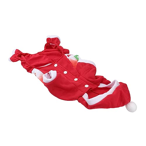 MARMERDO Weihnachtsmann-Hund-Hoodie Weihnachten Hund Winterkleidung Strumpffüller Weihnachten kostüm Weihnachten Kleidung Hunde-Hoodie Weihnachtshundekostüm der Hund Jacke mit Hut rot von MARMERDO