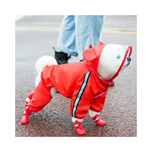 Hunde-Regenmantel mit Kapuze, wasserdicht, für kleine und mittelgroße Hunde, Bär, Größe M von MARMODAY