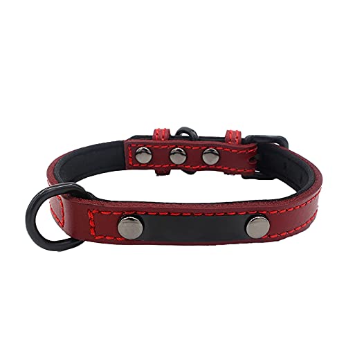 MARMODAY Hundehalsband aus Leder für kleine Hunde, bequemes Halsband, ultrahelle Spielzeug-Halsbänder, strapazierfähige und bequeme Unterlage von MARMODAY