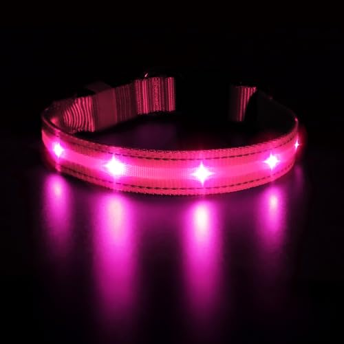 MASBRILL Leuchthalsband Hund, Hundehalsband Leuchtend Aufladbar, LED Halsband für Kleine Mittlere Große Hunde, Einstellbare Wasserdicht mit 3 Beleuchtungsmodi für Nachtspaziergänge von MASBRILL
