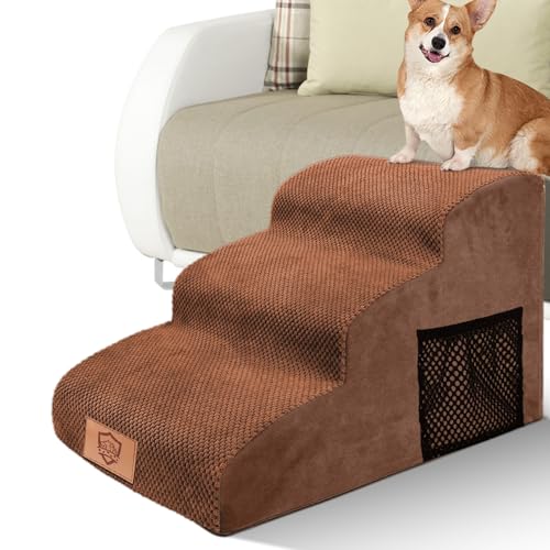 MASTERTOP Haustiertreppe für kleine Hunde, 3 Stufen Hundetreppe aus Hochdichter Schwamm für Sofa Betten, Leiter Haustierleiter, tragbar, abnehmbar, waschbar-Send 1 Fusselrolle MASTERTOP Haustiertreppe für kleine Hunde, 3 Stufen Hundetreppe aus Hochdichter Schwamm für Sofa Betten, Leiter Haustierleiter, tragbar, abnehmbar, waschbar-Send 1 Fusselrolle von MASTERTOP