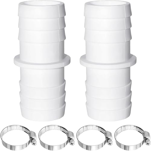 MATSOONY 2X Schlauchverbinder Set 32mm auf 38mm Ø, Hochwertige Schlauchtülle mit Schlauchschellen - Wasserdichter Pool-Schlauchadapter für Gartenbewässerung, Teichpumpen Reinigungsgeräte von MATSOONY