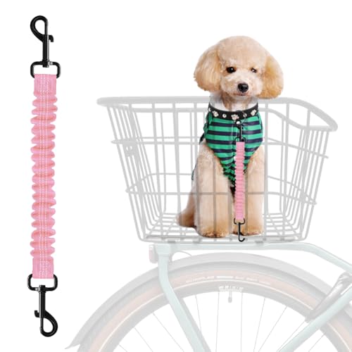 MATTISAM Einziehbarer Fahrrad-Sicherheitsgurt, elastische Haustier-Sicherheitsleine für Katze, Hundeleinen-Verlängerung, Befestigung, stoßdämpfende Leine, Verlängerungsdämpfer (Rosa) von MATTISAM