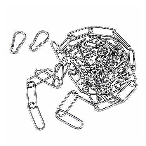 2/3/4/5/8/10M Edelstahl Lange Gliederkette Hundeleine Kette Haustier Schleppkette Bindung Wäscheleine Kette mit Zwei Karabinerhaken (Length 3M) von MATYASIGO