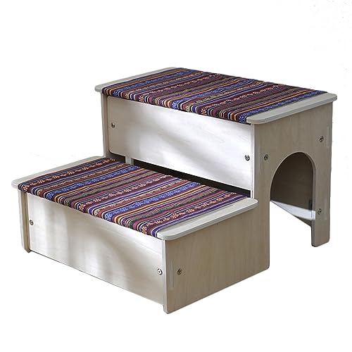 Haustiertreppe Haustiertreppe Katzentreppe Holz Hundetreppe for Couch Haustiertreppe for Hohe Betten Haustiertreppe for Kleine Hunde (Color : Purple, S : 51 * 48 * 33cm) von MAVIFE
