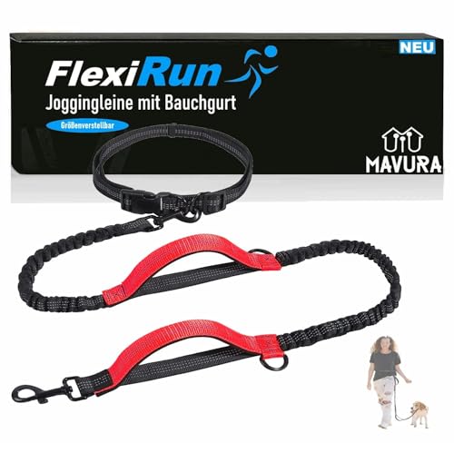 FlexiRun Hundeleine mit Bauchgurt Laufleine Freihandleine Hunde Leine FlexiRun Hundeleine mit Bauchgurt Laufleine Freihandleine Hunde Leine von MAVURA
