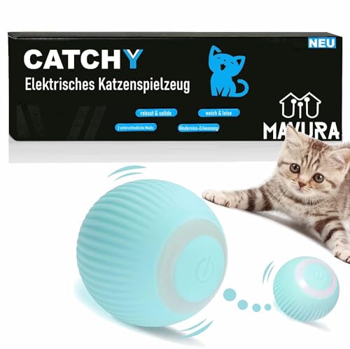 MAVURA Catchy Elektrisches Katzenspielzeug Spielball für Katzen, interaktives Spielzeug automatischer rollender Ball von MAVURA
