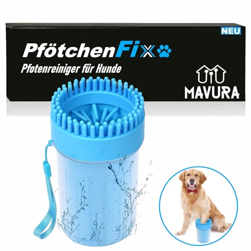 MAVURA PfötchenFix 2in1 Pfotenreiniger Hundepfotenreiniger & Massagebürste, Silikon Pfote Reiniger für Hunde & Katzen von MAVURA