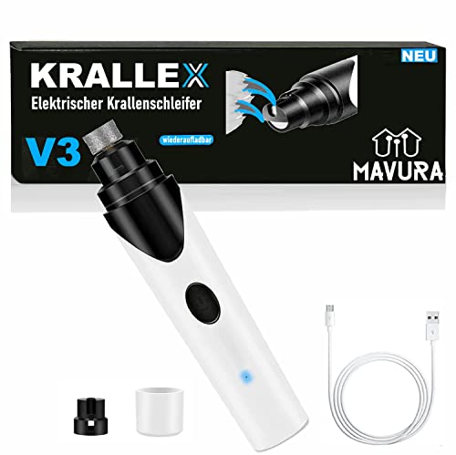 MAVURAPets Elektrischer Premium Krallenschleifer Krallenschere Krallentrimmer Krallenschneider Krallen Trimmer Schere Schneider elektrisch für Hunde Hund Katze Katzen leise MAVURAPets Elektrischer Premium Krallenschleifer Krallenschere Krallentrimmer Krallenschneider Krallen Trimmer Schere Schneider elektrisch für Hunde Hund Katze Katzen leise von MAVURA