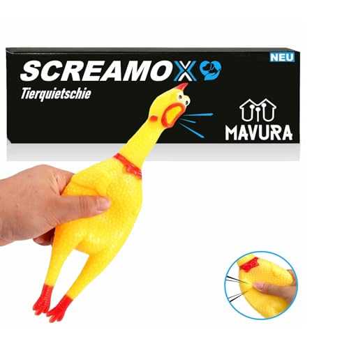 MAVURAPets Hundespielzeug Quietschendes Huhn quietscher Spielzeug Quietschfigur Quietscherfigur Quietsch Hahn Schreiendes Huhn Gummihuhn Gummi von MAVURA