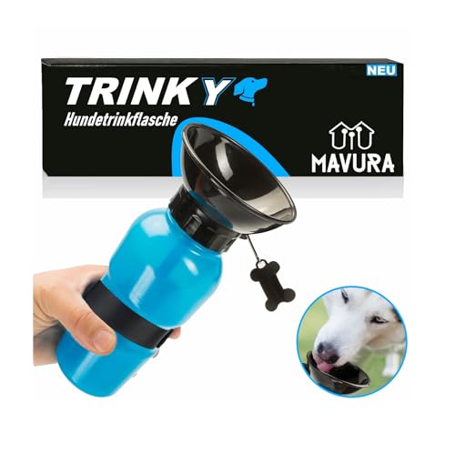 TRINKY Hundetrinkflasche Hunde Trinkflasche Trinknapf Reise Hunde Wasserflasche Napf Mobiler Wassernapf von MAVURA