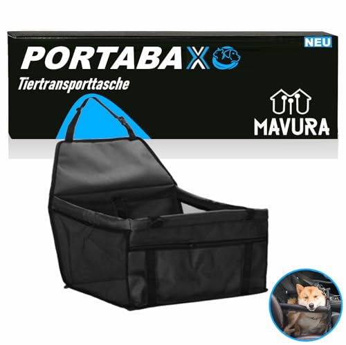 MPets Tiertransportbox Auto Hundetasche Haustier Hund Katze Tragetasche Transporttasche für Autositz schwarz von MAVURA