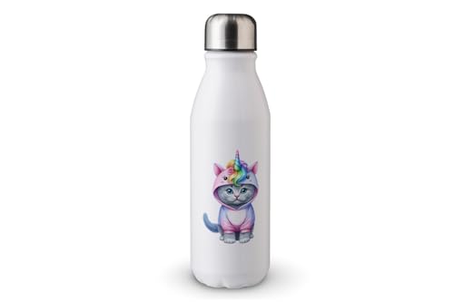 MAXIKIWI - Einwandige Wasserflasche mit Schraubverschluss, nicht isoliert, leichtes Aluminium, BPA-frei, auslaufsicher, Einhorn-Kostüm für Katzen, 500 ml MAXIKIWI - Einwandige Wasserflasche mit Schraubverschluss, nicht isoliert, leichtes Aluminium, BPA-frei, auslaufsicher, Einhorn-Kostüm für Katzen, 500 ml von MAXIKIWI