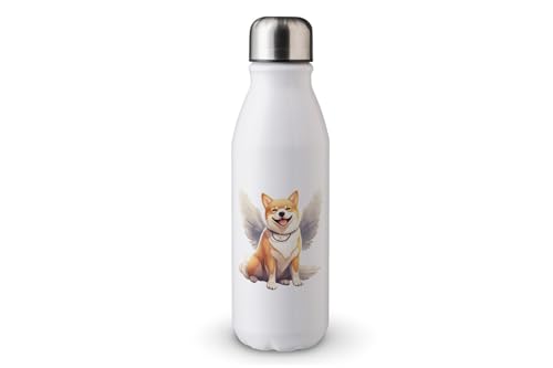 MAXIKIWI - Einwandige Wasserflasche mit Schraubverschluss, nicht isoliert, leichtes Aluminium, BPA-frei, auslaufsicher, Engelshunde, 500 ml von MAXIKIWI