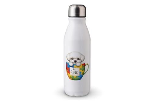 MAXIKIWI - Einwandige Wasserflasche mit Schraubverschluss, nicht isoliert, leichtes Aluminium, BPA-frei, auslaufsicher, Hunde-Bewusstsein für Autismus, 500 ml MAXIKIWI - Einwandige Wasserflasche mit Schraubverschluss, nicht isoliert, leichtes Aluminium, BPA-frei, auslaufsicher, Hunde-Bewusstsein für Autismus, 500 ml von MAXIKIWI