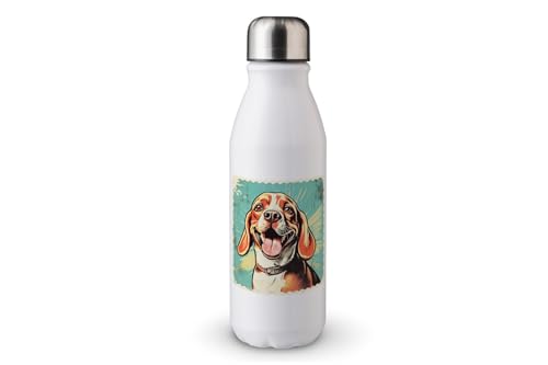MAXIKIWI - Einwandige Wasserflasche mit Schraubverschluss, nicht isoliert, leichtes Aluminium, BPA-frei, auslaufsicher, Hunde-Vintage-Stempel, 500 ml MAXIKIWI - Einwandige Wasserflasche mit Schraubverschluss, nicht isoliert, leichtes Aluminium, BPA-frei, auslaufsicher, Hunde-Vintage-Stempel, 500 ml von MAXIKIWI