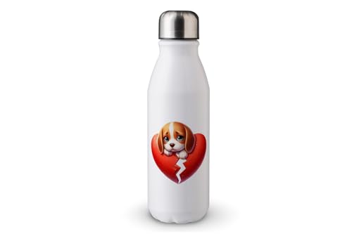 MAXIKIWI - Einwandige Wasserflasche mit Schraubverschluss, nicht isoliert, leichtes Aluminium, BPA-frei, auslaufsicher, Hunde gebrochenes Herz - 500 ml MAXIKIWI - Einwandige Wasserflasche mit Schraubverschluss, nicht isoliert, leichtes Aluminium, BPA-frei, auslaufsicher, Hunde gebrochenes Herz - 500 ml von MAXIKIWI