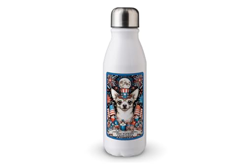 MAXIKIWI - Einwandige Wasserflasche mit Schraubverschluss, nicht isoliert, leichtes Aluminium, BPA-frei, auslaufsicher, Hundekarte 4. Juli, 500 ml MAXIKIWI - Einwandige Wasserflasche mit Schraubverschluss, nicht isoliert, leichtes Aluminium, BPA-frei, auslaufsicher, Hundekarte 4. Juli, 500 ml von MAXIKIWI