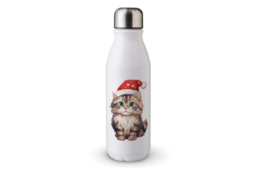 MAXIKIWI - Einwandige Wasserflasche mit Schraubverschluss, nicht isoliert, leichtes Aluminium, BPA-frei, auslaufsicher, Kawaii-Weihnachtskatzen-Aufkleber, 500 ml MAXIKIWI - Einwandige Wasserflasche mit Schraubverschluss, nicht isoliert, leichtes Aluminium, BPA-frei, auslaufsicher, Kawaii-Weihnachtskatzen-Aufkleber, 500 ml von MAXIKIWI