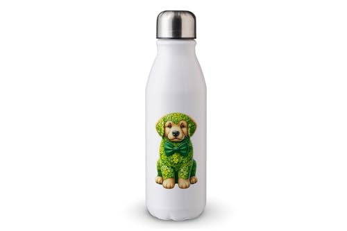 MAXIKIWI - Einwandige Wasserflasche mit Schraubverschluss, nicht isoliert, leichtes Aluminium, BPA-frei, auslaufsicher, Kleeblatt-Hundepatricks Day, 500 ml MAXIKIWI - Einwandige Wasserflasche mit Schraubverschluss, nicht isoliert, leichtes Aluminium, BPA-frei, auslaufsicher, Kleeblatt-Hundepatricks Day, 500 ml von MAXIKIWI