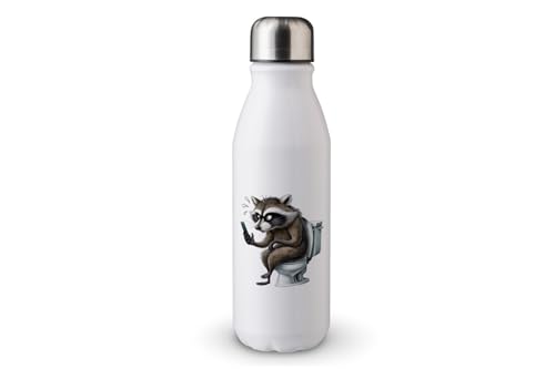 MAXIKIWI - Einwandige Wasserflasche mit Schraubverschluss, nicht isoliert, leichtes Aluminium, BPA-frei, auslaufsicher, Tiere auf Toilette mit Telefon, 500 ml MAXIKIWI - Einwandige Wasserflasche mit Schraubverschluss, nicht isoliert, leichtes Aluminium, BPA-frei, auslaufsicher, Tiere auf Toilette mit Telefon, 500 ml von MAXIKIWI