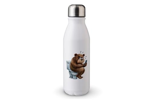 MAXIKIWI - Einwandige Wasserflasche mit Schraubverschluss, nicht isoliert, leichtes Aluminium, BPA-frei, auslaufsicher, Tiere auf Toilette mit Telefon, 500 ml MAXIKIWI - Einwandige Wasserflasche mit Schraubverschluss, nicht isoliert, leichtes Aluminium, BPA-frei, auslaufsicher, Tiere auf Toilette mit Telefon, 500 ml von MAXIKIWI