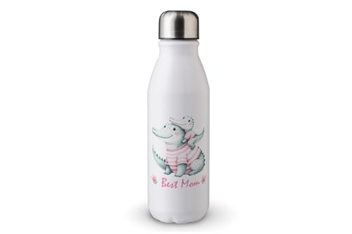 MAXIKIWI - Einwandige Wasserflasche mit Schraubverschluss, nicht isoliert, leichtes Aluminium, BPA-frei, auslaufsicher, Tiermutter und Baby, 500 ml von MAXIKIWI