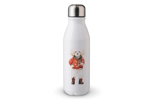 MAXIKIWI - Einwandige Wasserflasche mit Schraubverschluss, nicht isoliert, leichtes Aluminium, BPA-frei, auslaufsicher, Vintage-Stil, Weihnachtshund, 500 ml MAXIKIWI - Einwandige Wasserflasche mit Schraubverschluss, nicht isoliert, leichtes Aluminium, BPA-frei, auslaufsicher, Vintage-Stil, Weihnachtshund, 500 ml von MAXIKIWI