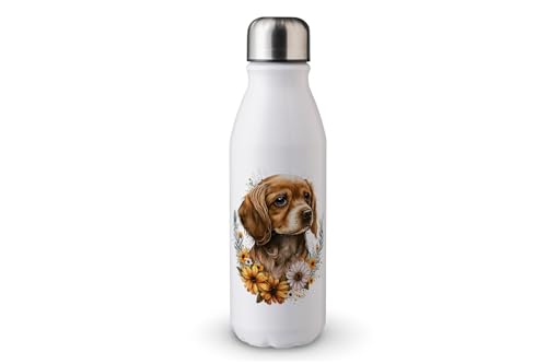 MAXIKIWI - Einwandige Wasserflasche mit Schraubverschluss, nicht isoliert, leichtes Aluminium, BPA-frei, auslaufsicher, florale süße Hunde, Aquarell, 500 ml MAXIKIWI - Einwandige Wasserflasche mit Schraubverschluss, nicht isoliert, leichtes Aluminium, BPA-frei, auslaufsicher, florale süße Hunde, Aquarell, 500 ml von MAXIKIWI
