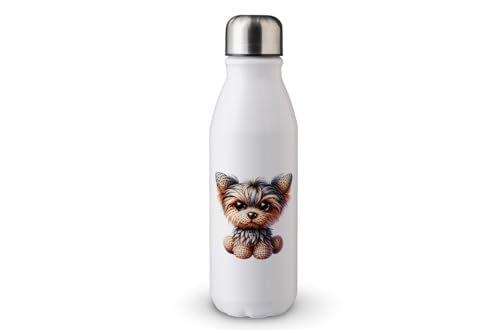 MAXIKIWI - Einwandige Wasserflasche mit Schraubverschluss, nicht isoliert, leichtes Aluminium, BPA-frei, auslaufsicher, gehäkelte Hundemuster, 500 ml MAXIKIWI - Einwandige Wasserflasche mit Schraubverschluss, nicht isoliert, leichtes Aluminium, BPA-frei, auslaufsicher, gehäkelte Hundemuster, 500 ml von MAXIKIWI