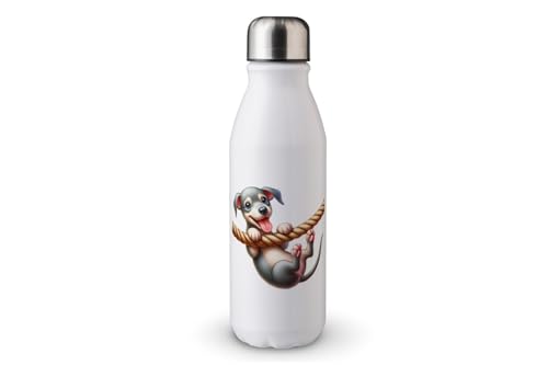 MAXIKIWI - Einwandige Wasserflasche mit Schraubverschluss, nicht isoliert, leichtes Aluminium, BPA-frei, auslaufsicher, verspielter Hund, 500 ml MAXIKIWI - Einwandige Wasserflasche mit Schraubverschluss, nicht isoliert, leichtes Aluminium, BPA-frei, auslaufsicher, verspielter Hund, 500 ml von MAXIKIWI