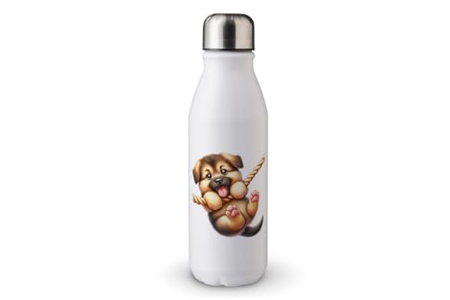 MAXIKIWI - Einwandige Wasserflasche mit Schraubverschluss, nicht isoliert, leichtes Aluminium, BPA-frei, auslaufsicher, verspielter Hund, 500 ml MAXIKIWI - Einwandige Wasserflasche mit Schraubverschluss, nicht isoliert, leichtes Aluminium, BPA-frei, auslaufsicher, verspielter Hund, 500 ml von MAXIKIWI