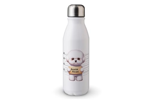 MAXIKIWI - Einwandige Wasserflasche mit Schraubverschluss, nicht isoliert, leichtes Aluminium, BPA-frei, auslaufsicher, wütender und trauriger Hund, 500 ml von MAXIKIWI