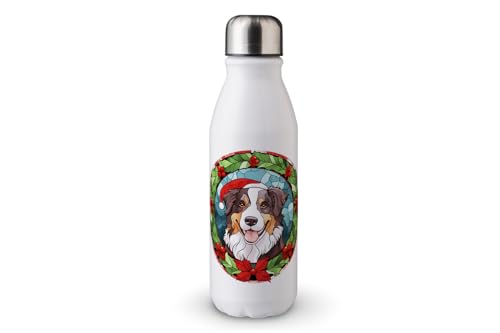 MAXIKIWI - Einwandige Wassertrinkflasche mit Schraubverschluss, nicht isoliert, leichtes Aluminium, BPA-frei, auslaufsicher, weihnachtlicher Hund, Buntglas, 500 ml MAXIKIWI - Einwandige Wassertrinkflasche mit Schraubverschluss, nicht isoliert, leichtes Aluminium, BPA-frei, auslaufsicher, weihnachtlicher Hund, Buntglas, 500 ml von MAXIKIWI